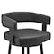 Armen Living Cohen 26" Counter Height Swivel Bar Stool in Black Finish and Black Faux Leather 721535761920 - alternate 8